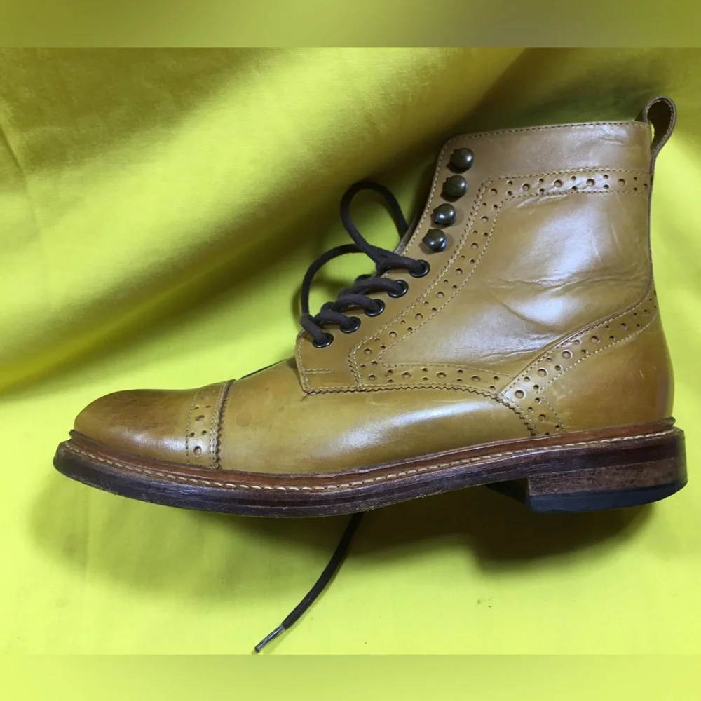 Stacy Adams Men’s Brockton Cap Toe Lace Boot 7 1/2 Brown/Tan